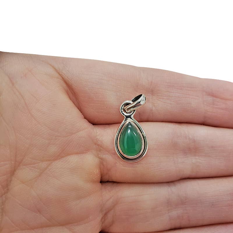 Green Onyx Sterling Silver Pendant