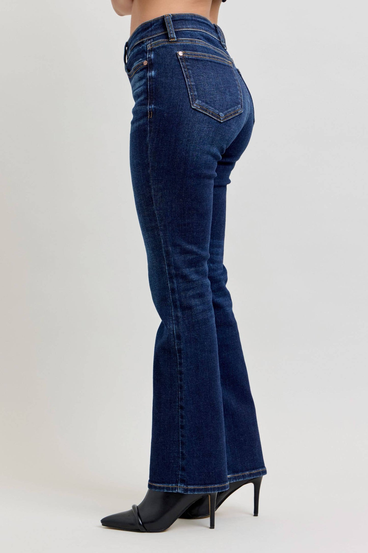 Judy Blue Mid Rise Dark Wash Classic Bootcut, PETITE Inseam 29"