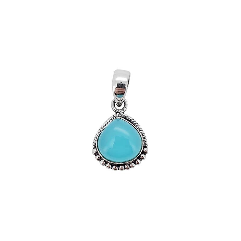 Aqua Chalcedony Sterling Silver Pendant