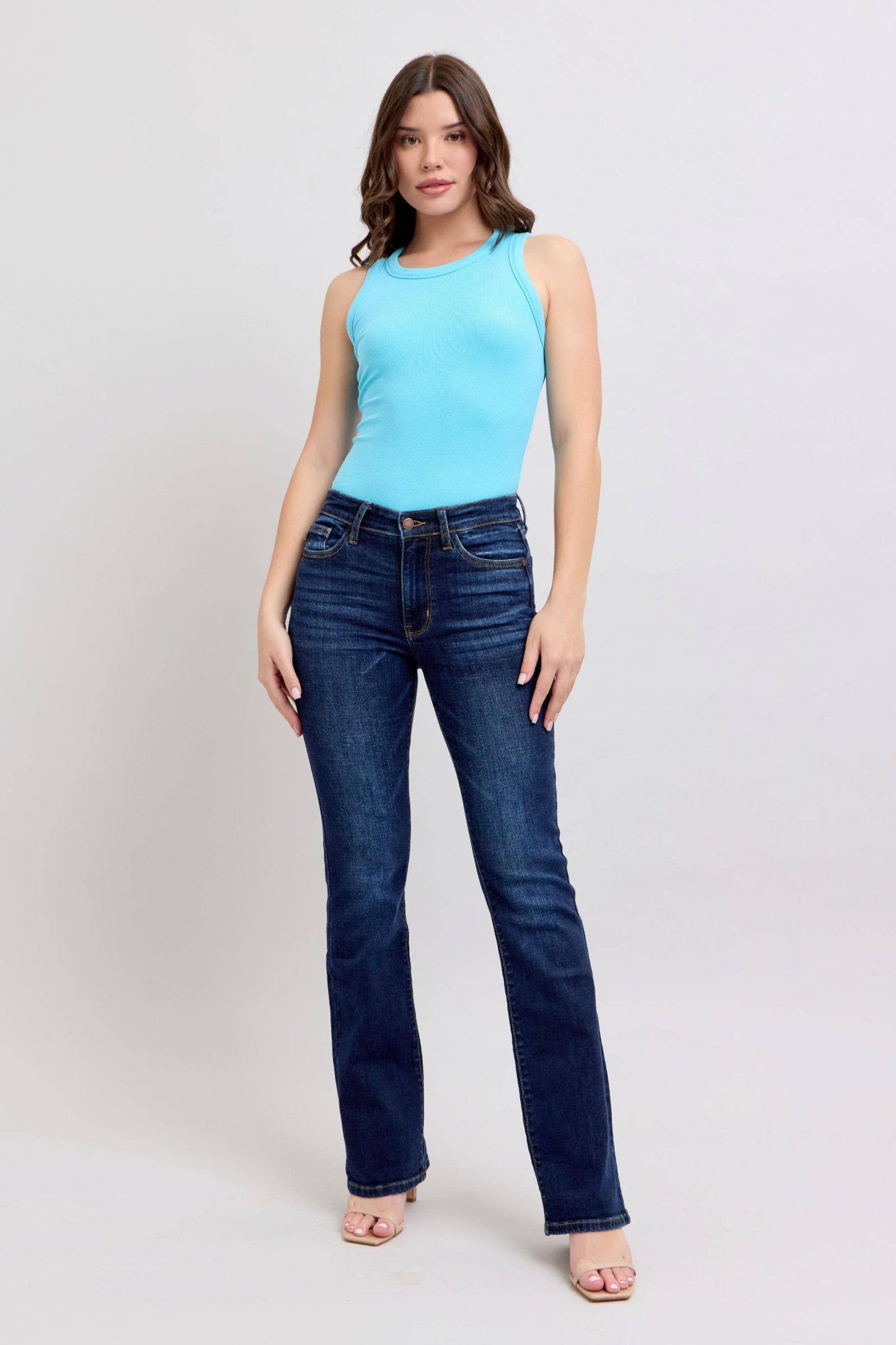 Judy Blue Mid Rise Dark Wash Classic Bootcut, Inseam 32"