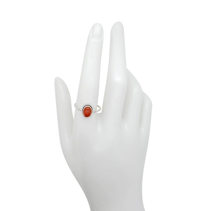 Red Onyx Sterling Silver Ring