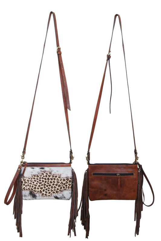 Cowhide And Leopard Crossbody
