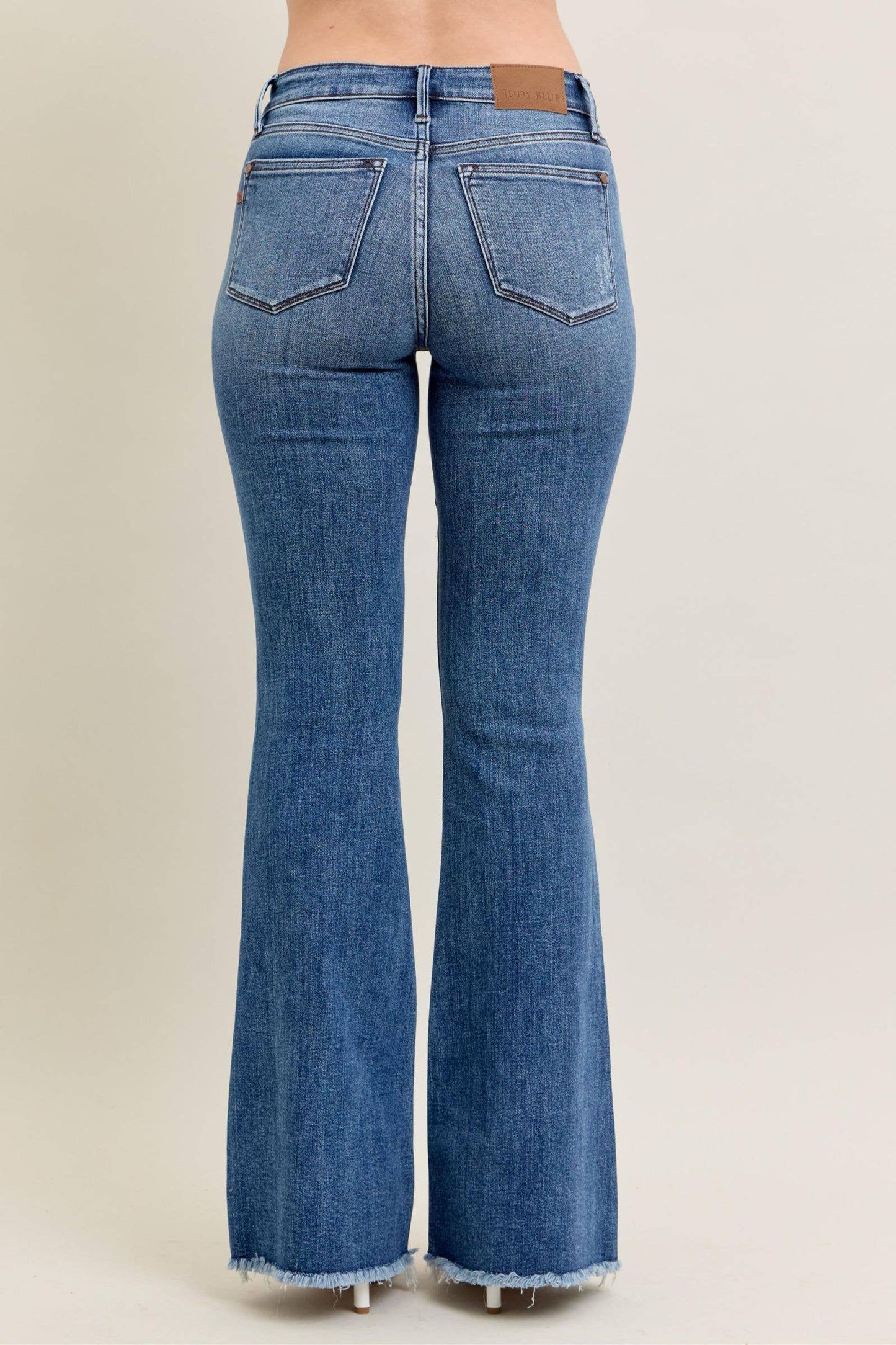 Judy Blue Mid Rise Vintage Fray Hem Flare