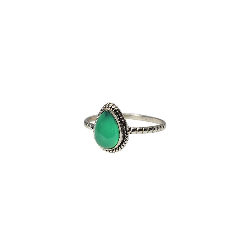 Green Onyx Sterling Silver Ring