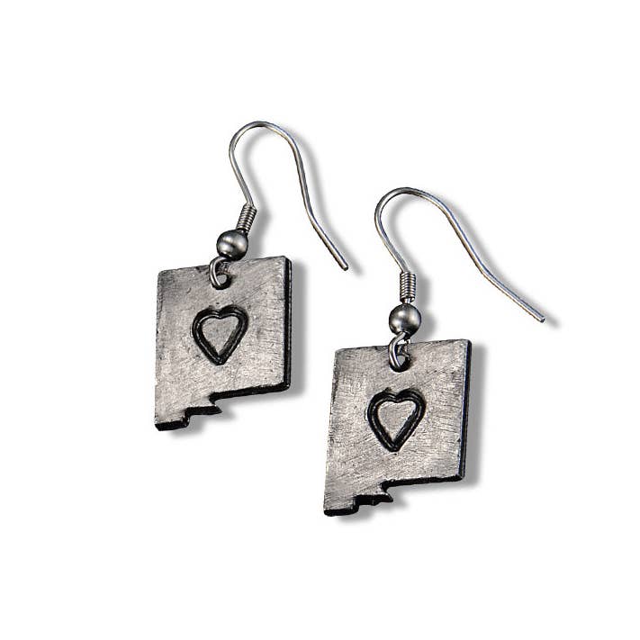 New Mexico -Home State Jewelry - Pewter State Earrings