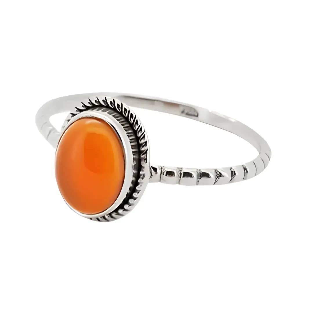Red Onyx Sterling Silver Ring