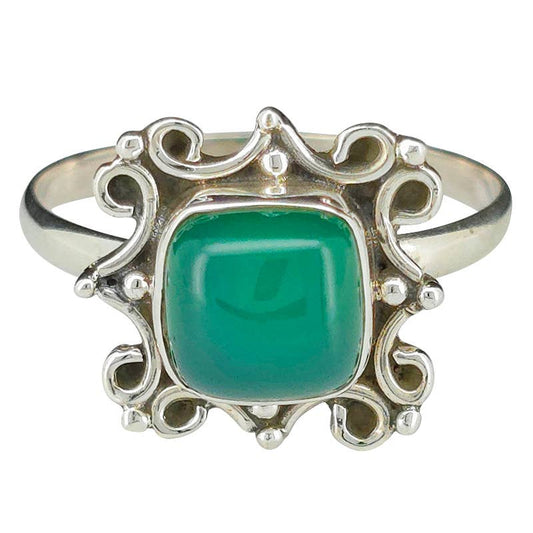 Green Onyx Sterling Silver Ring