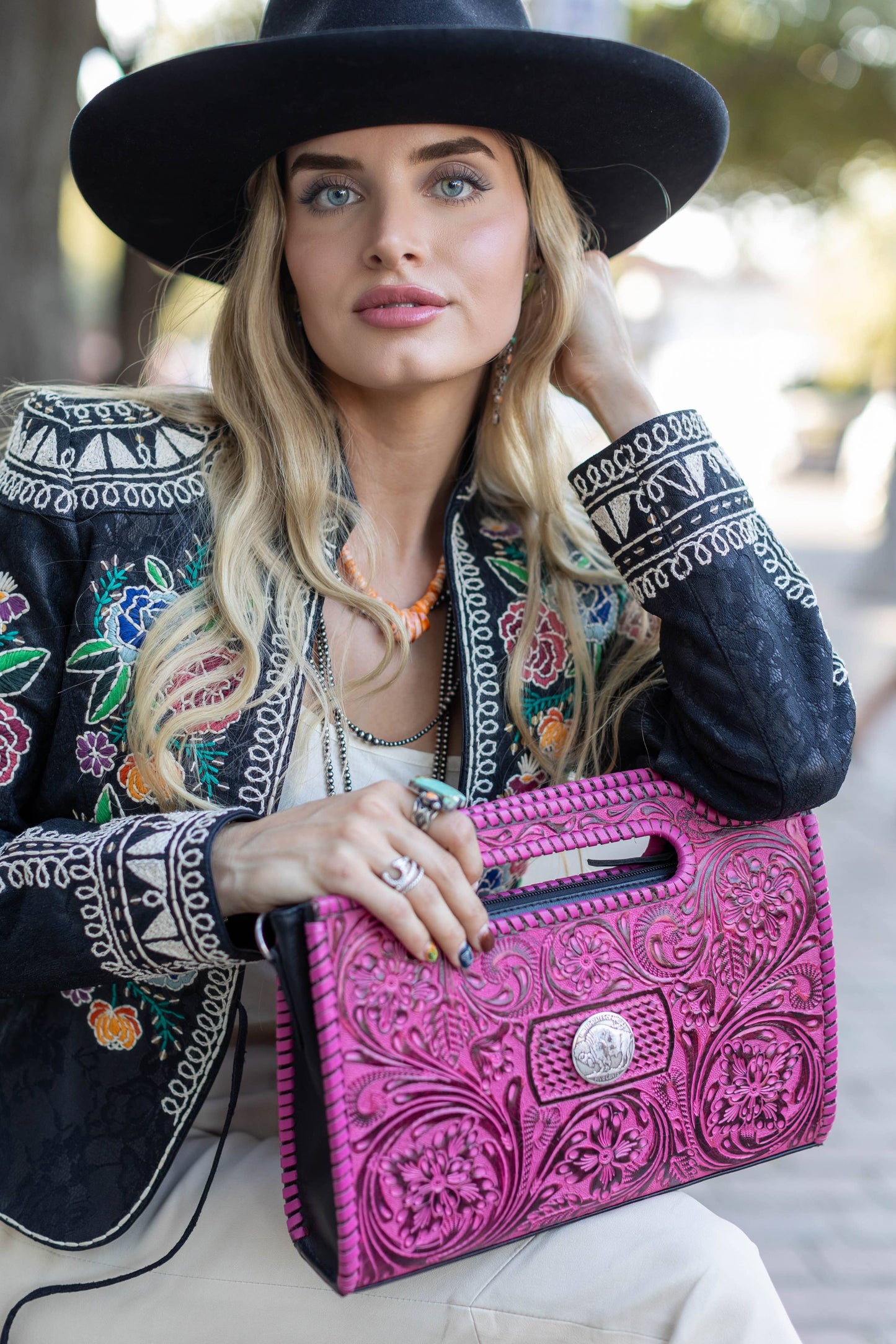 Leather Western Clutch