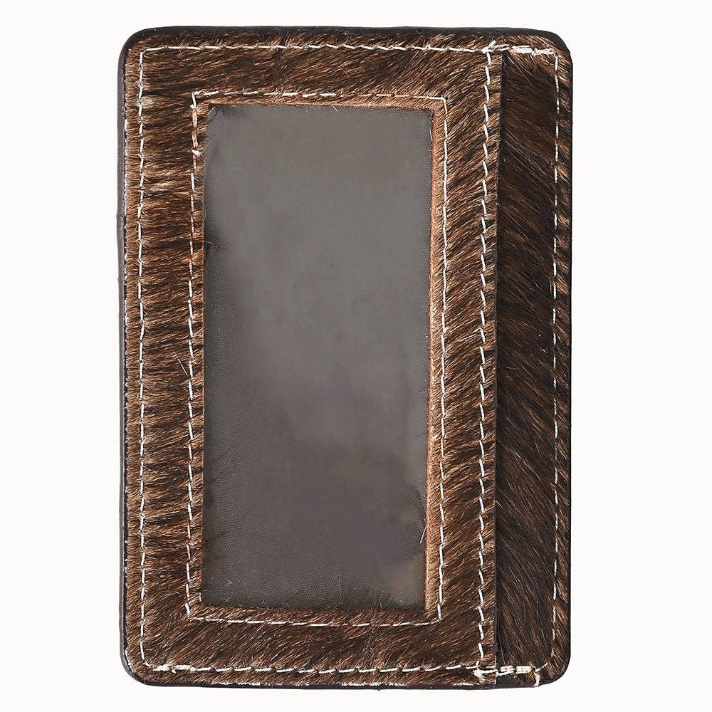 ADCCM109 Hair-On Cowhide Vertical ID Card Holder - Western Style