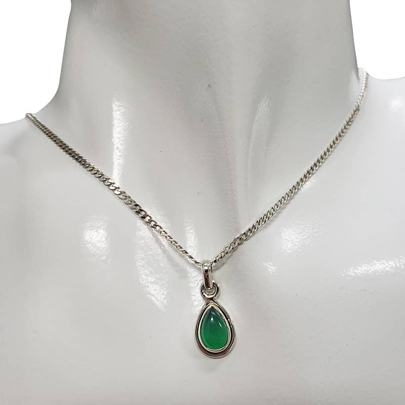Green Onyx Sterling Silver Pendant
