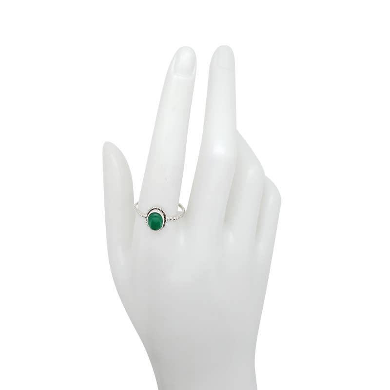 Green Onyx Sterling Silver Ring