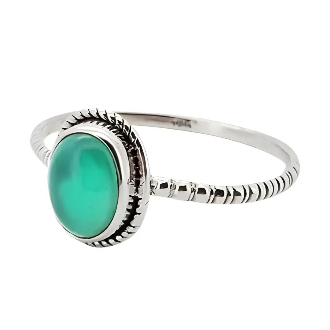 Green Onyx Sterling Silver Ring