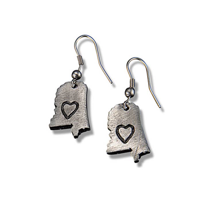 New Mexico -Home State Jewelry - Pewter State Earrings