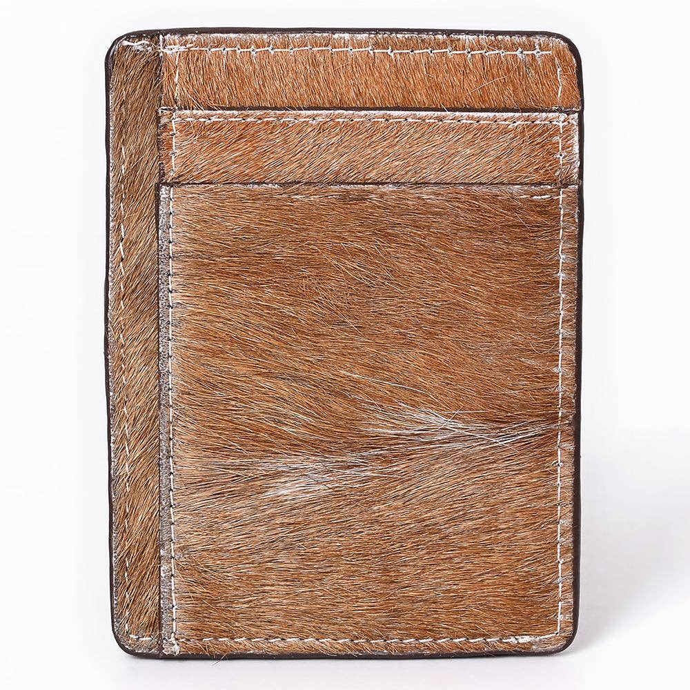 ADCCM109 Hair-On Cowhide Vertical ID Card Holder - Western Style