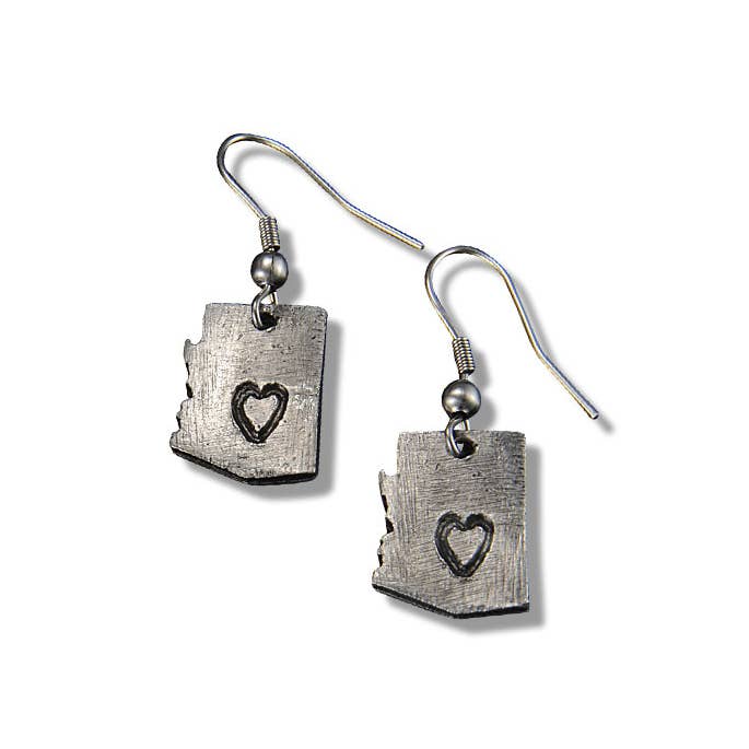 New Mexico -Home State Jewelry - Pewter State Earrings