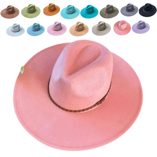 Wide Brim Vegan Suede Hat – Classic & Stylish