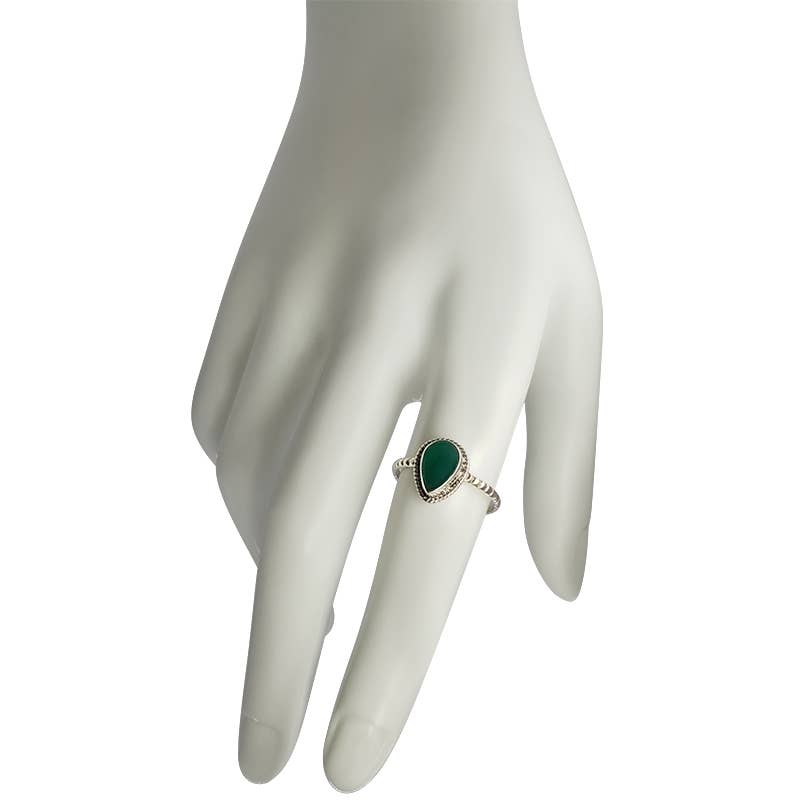 Green Onyx Sterling Silver Ring