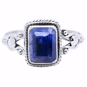 Composite Sapphire Sterling Silver Ring