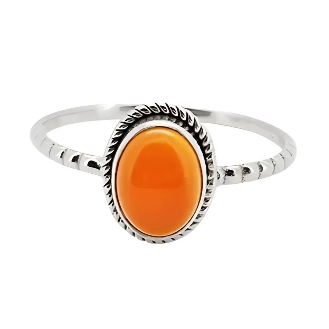 Red Onyx Sterling Silver Ring