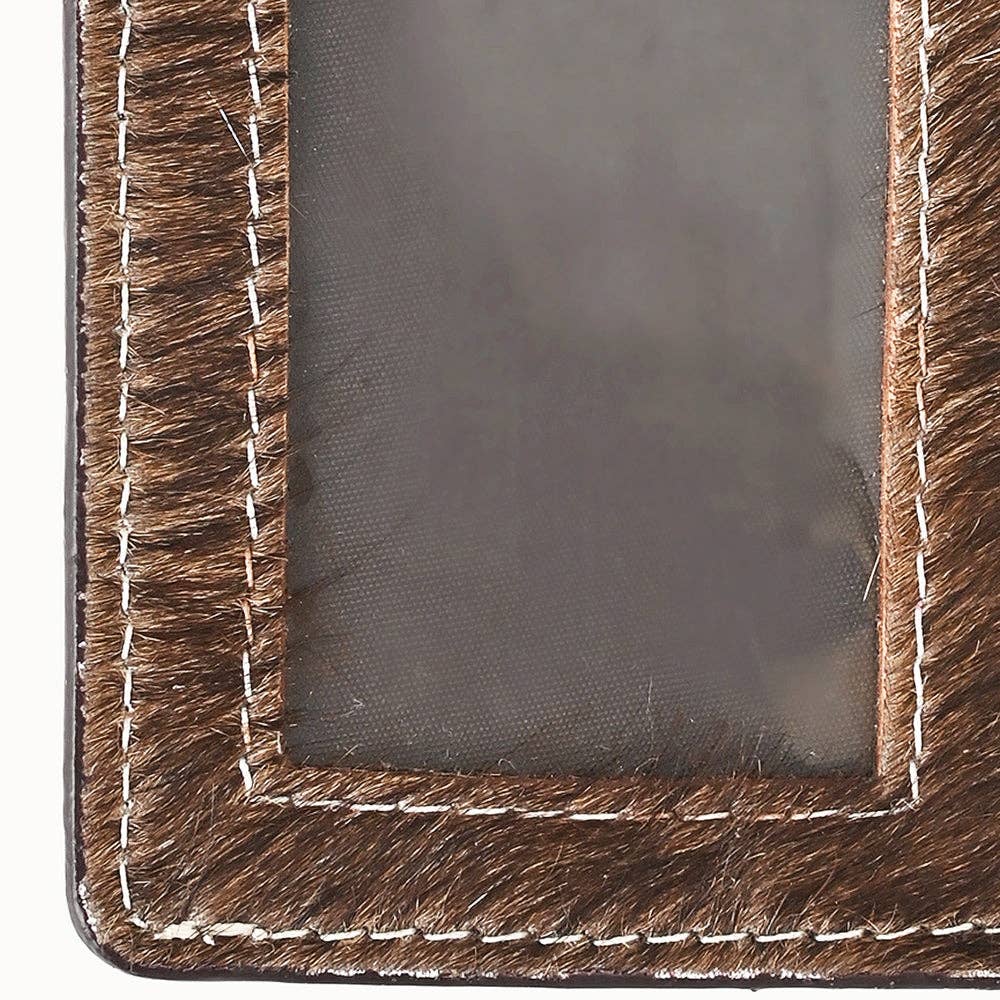 ADCCM109 Hair-On Cowhide Vertical ID Card Holder - Western Style