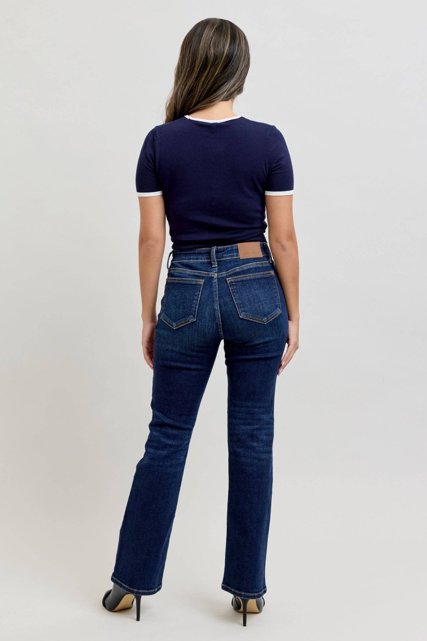 Judy Blue Mid Rise Dark Wash Classic Bootcut, PETITE Inseam 29"